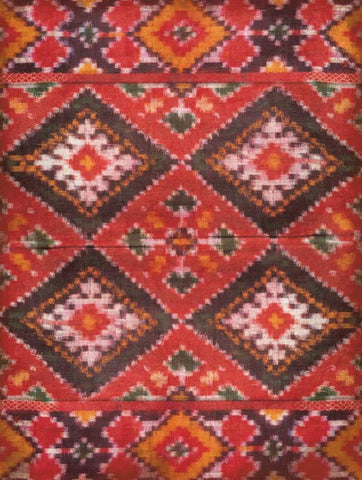IKAT 2 Black Ornate Wood Framed Art Print with Double Matting by Grey, Jace