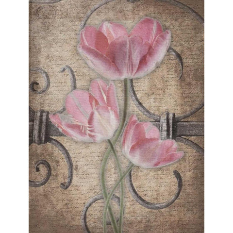 Floral Fence Mate 3 White Modern Wood Framed Art Print by Grey, Jace