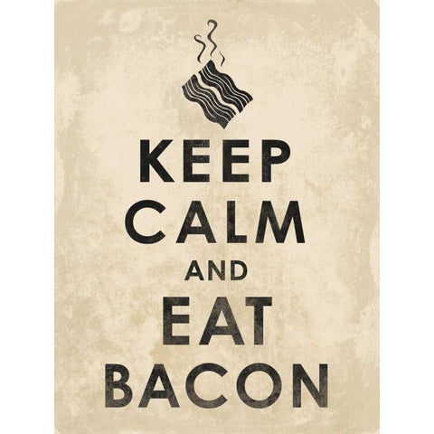 Bacon3 Cream Black Modern Wood Framed Art Print with Double Matting by Grey, Jace