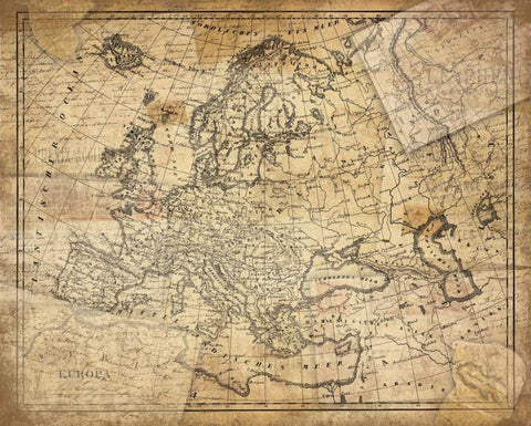 Vintage B White Modern Wood Framed Art Print with Double Matting by Grey, Jace