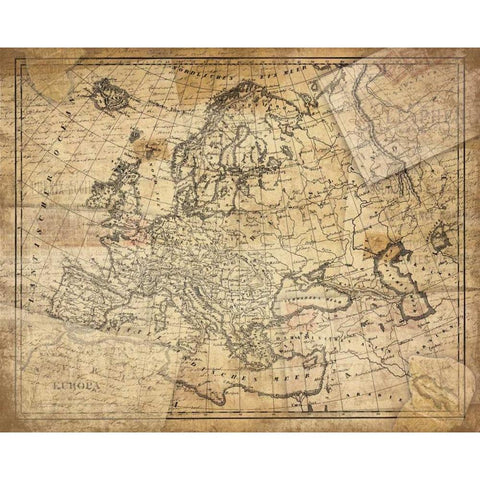 Vintage B Black Modern Wood Framed Art Print with Double Matting by Grey, Jace