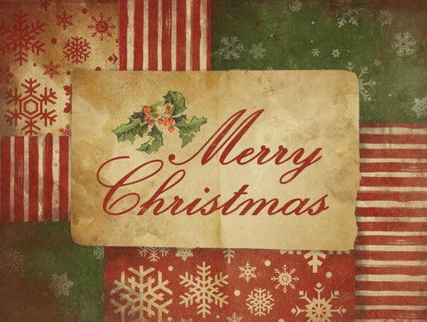 Merry Christmas White Modern Wood Framed Art Print with Double Matting by Grey, Jace