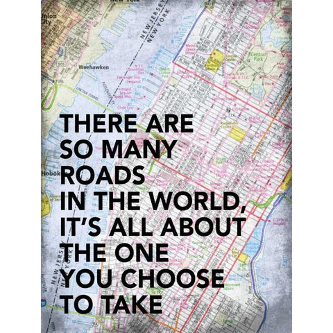 Roads in The World White Modern Wood Framed Art Print by Grey, Jace