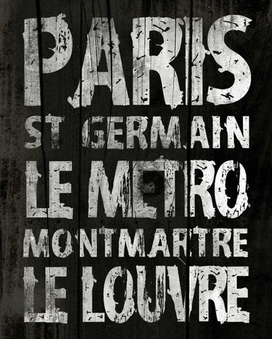 Paris Black Ornate Wood Framed Art Print with Double Matting by Grey, Jace