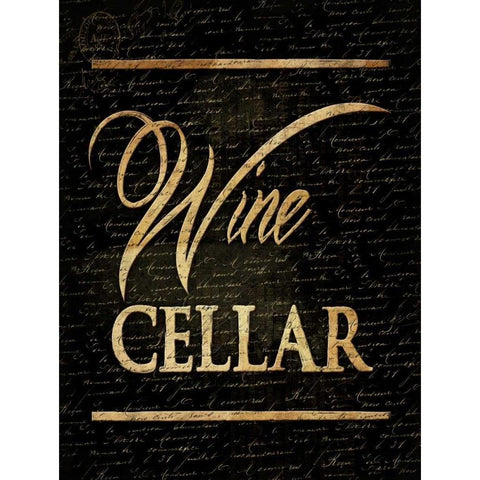 Wine Cellar Gold Ornate Wood Framed Art Print with Double Matting by Grey, Jace