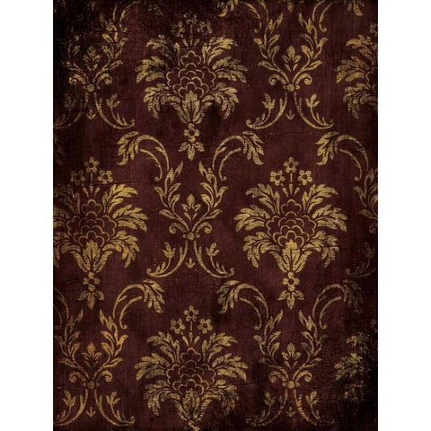 Gold Red Pattern Gold Ornate Wood Framed Art Print with Double Matting by Grey, Jace