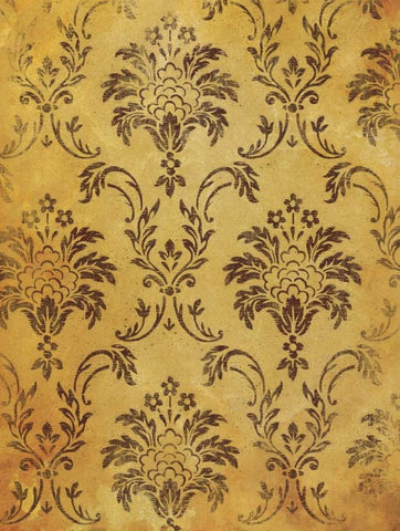 Gold Red Pattern Reversed White Modern Wood Framed Art Print with Double Matting by Grey, Jace