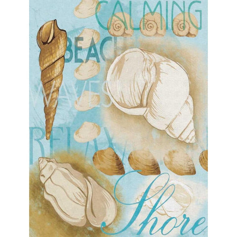 Shell Collage Mate Gold Ornate Wood Framed Art Print with Double Matting by Grey, Jace