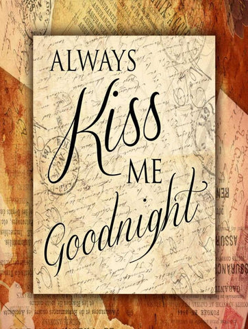 Kiss Me Goodnight Black Ornate Wood Framed Art Print with Double Matting by Grey, Jace