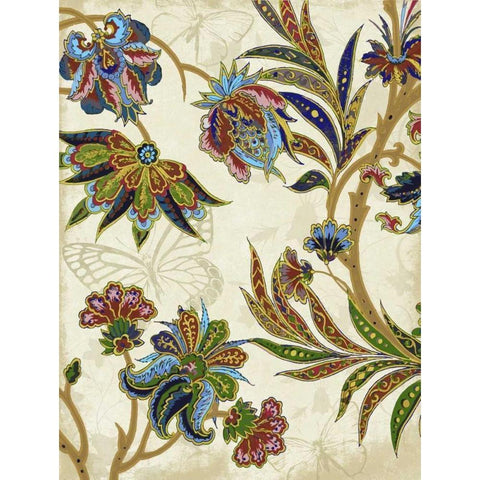 Floral Patterns 2 Black Modern Wood Framed Art Print with Double Matting by Grey, Jace