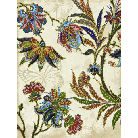 Floral Patterns 3 Black Modern Wood Framed Art Print with Double Matting by Grey, Jace