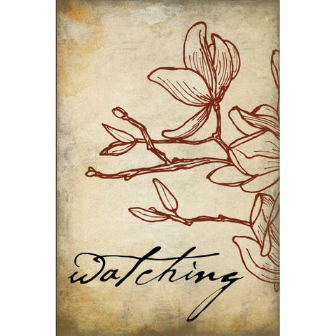 Red watching Gold Ornate Wood Framed Art Print with Double Matting by Grey, Jace