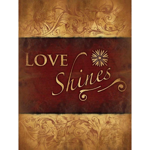 Love Shines Black Modern Wood Framed Art Print by Grey, Jace