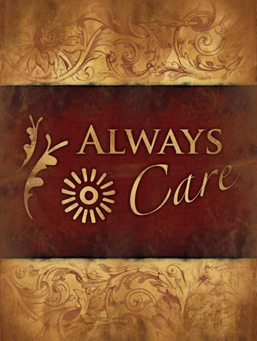 Always Care White Modern Wood Framed Art Print with Double Matting by Grey, Jace