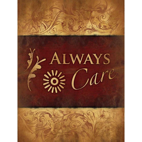 Always Care Black Modern Wood Framed Art Print by Grey, Jace