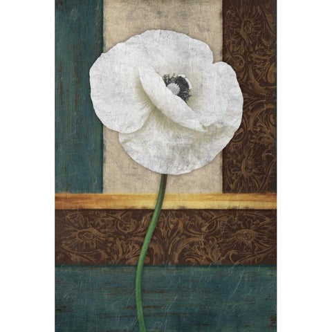 White Floral Gold Ornate Wood Framed Art Print with Double Matting by Grey, Jace