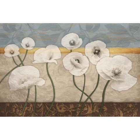 White Floral Patch White Modern Wood Framed Art Print by Grey, Jace