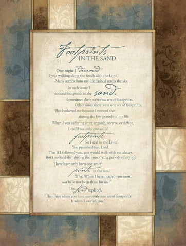 Footprints Black Ornate Wood Framed Art Print with Double Matting by Grey, Jace