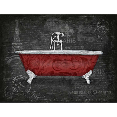 Red Bath 2 White Modern Wood Framed Art Print by Grey, Jace