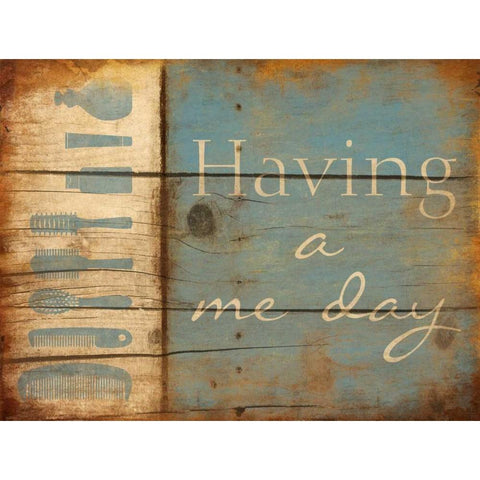 Having A Me Day White Modern Wood Framed Art Print by Grey, Jace