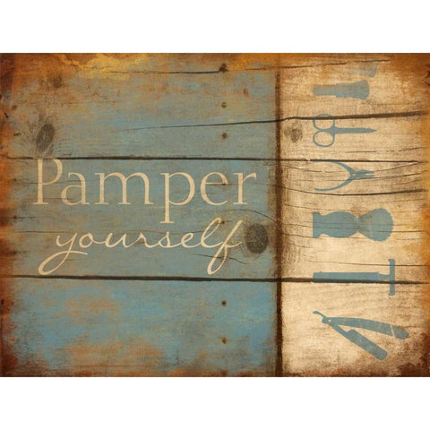 Pamper Yourself Gold Ornate Wood Framed Art Print with Double Matting by Grey, Jace