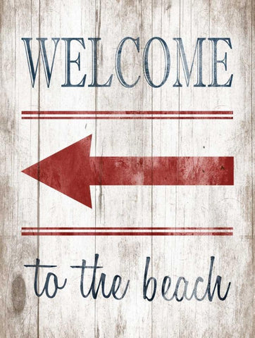 Welcome White Modern Wood Framed Art Print with Double Matting by Grey, Jace
