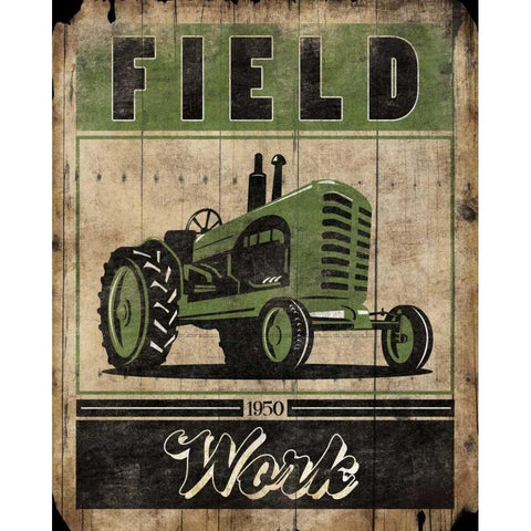 Field Work Black Modern Wood Framed Art Print with Double Matting by Grey, Jace