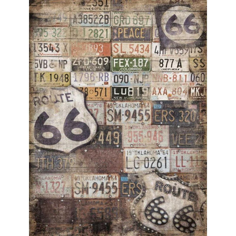 Route 66 White Modern Wood Framed Art Print by Grey, Jace