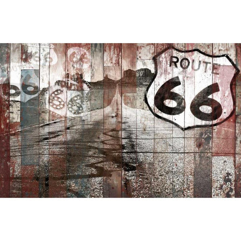 Road To Route 66 White Modern Wood Framed Art Print by Grey, Jace