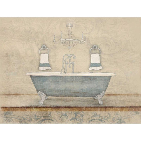 Bath blue mate Gold Ornate Wood Framed Art Print with Double Matting by Grey, Jace