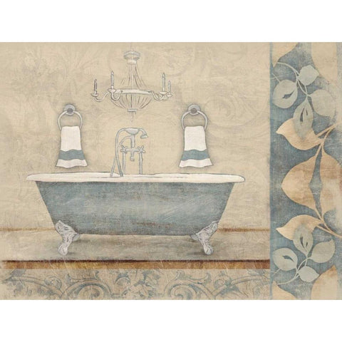 Bath blue mate Gold Ornate Wood Framed Art Print with Double Matting by Grey, Jace