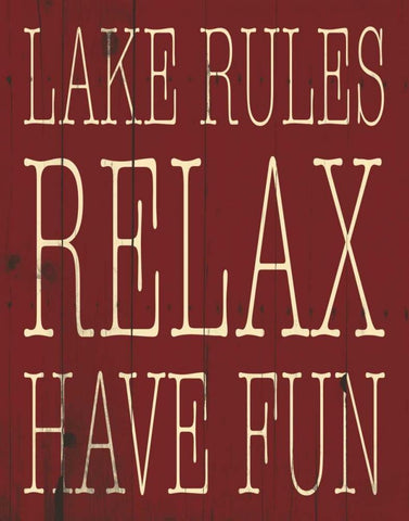 Lake Rules White Modern Wood Framed Art Print with Double Matting by Grey, Jace