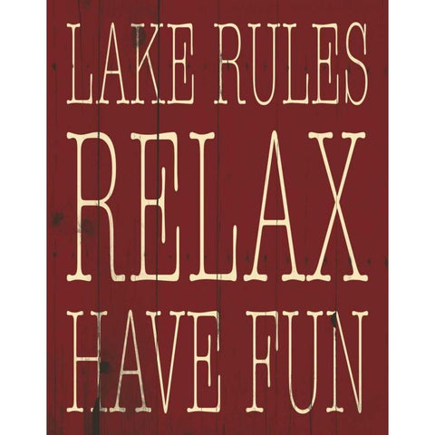 Lake Rules Black Modern Wood Framed Art Print with Double Matting by Grey, Jace