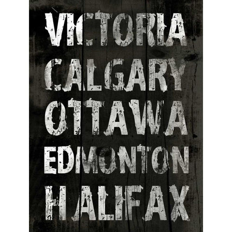 Canada Grunge Type Mate Black Modern Wood Framed Art Print by Grey, Jace