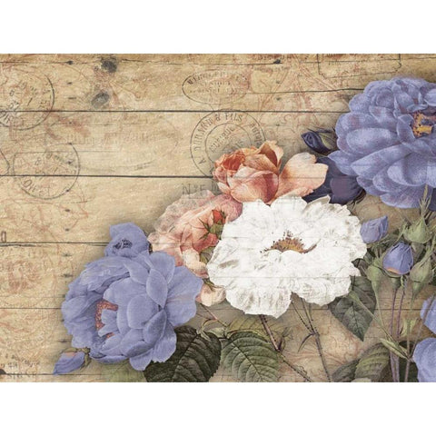 Purple Floral White Modern Wood Framed Art Print by Grey, Jace