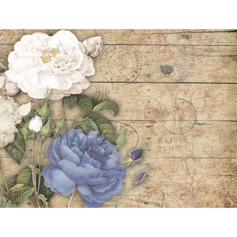 Purple floral mate Black Modern Wood Framed Art Print by Grey, Jace