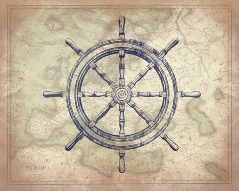 Coastal Map Black Ornate Wood Framed Art Print with Double Matting by Grey, Jace