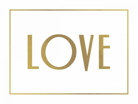 Gold Love Black Ornate Wood Framed Art Print with Double Matting by Grey, Jace