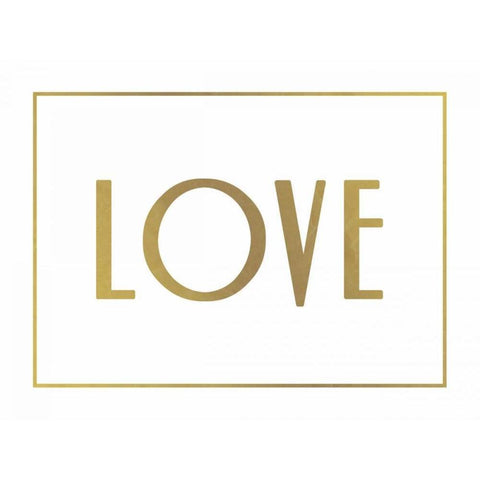 Gold Love Black Modern Wood Framed Art Print with Double Matting by Grey, Jace