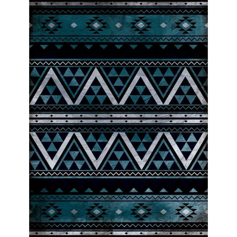 Aztec Pattern Black Modern Wood Framed Art Print with Double Matting by Grey, Jace