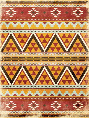 Aztec  pattern White Modern Wood Framed Art Print with Double Matting by Grey, Jace