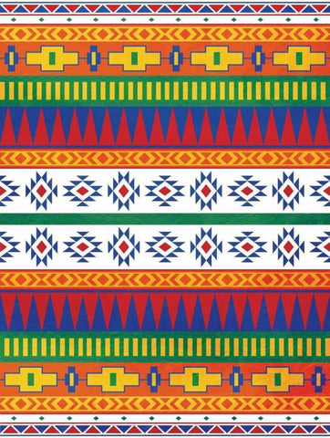 Aztec Patterned Mate Colors Black Ornate Wood Framed Art Print with Double Matting by Grey, Jace