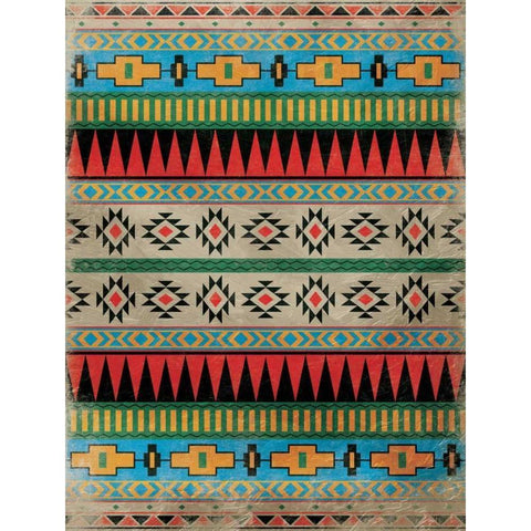 Aztec Pattern 2 Black Modern Wood Framed Art Print with Double Matting by Grey, Jace