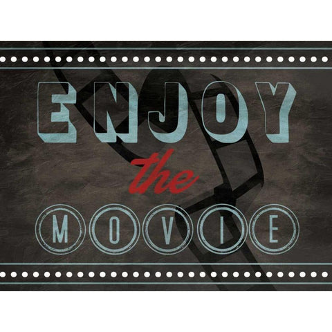 Enjoy The Movies Gold Ornate Wood Framed Art Print with Double Matting by Grey, Jace