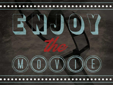 Enjoy The Movies White Modern Wood Framed Art Print with Double Matting by Grey, Jace