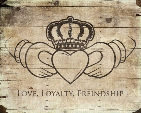Love Loyalty Friendship White Modern Wood Framed Art Print with Double Matting by Grey, Jace