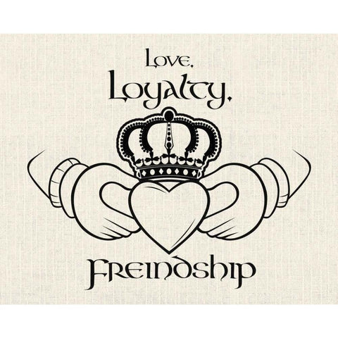 Love Loyalty Friendship 2 Gold Ornate Wood Framed Art Print with Double Matting by Grey, Jace