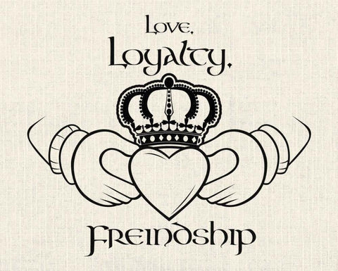 Love Loyalty Friendship 2 White Modern Wood Framed Art Print with Double Matting by Grey, Jace