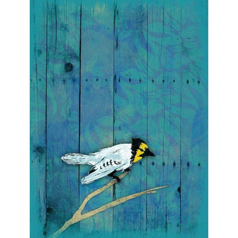 Blue Hue Bird Black Modern Wood Framed Art Print by Grey, Jace