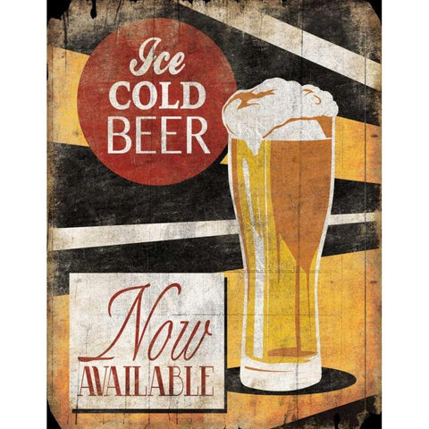 Ice Cold Beer Gold Ornate Wood Framed Art Print with Double Matting by Grey, Jace